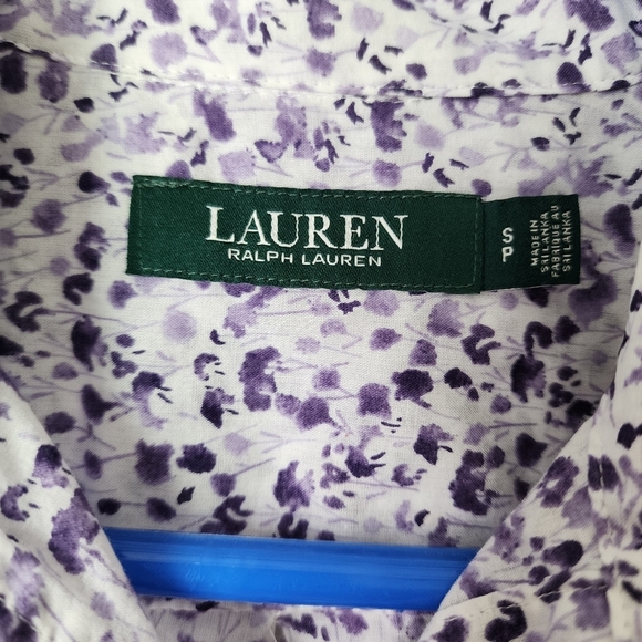 LAUREN RALPH LAUREN Micro Ditsy‎ Floral Button Up Shirt Coquette Cottagecore S - Picture 7 of 8